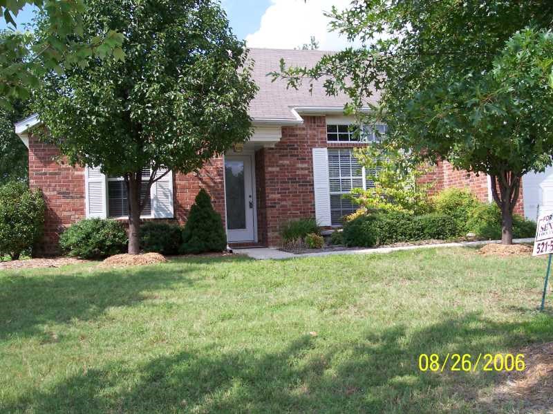 Three bedrooms two baths brick home.  Split floor plan. New faux-wood floor in living room. Ten foot ceilings in living room.  Fireplace with gas logs.  Ceiling fans and mini blinds throughout.  Back patio, privacy fenced back yard.