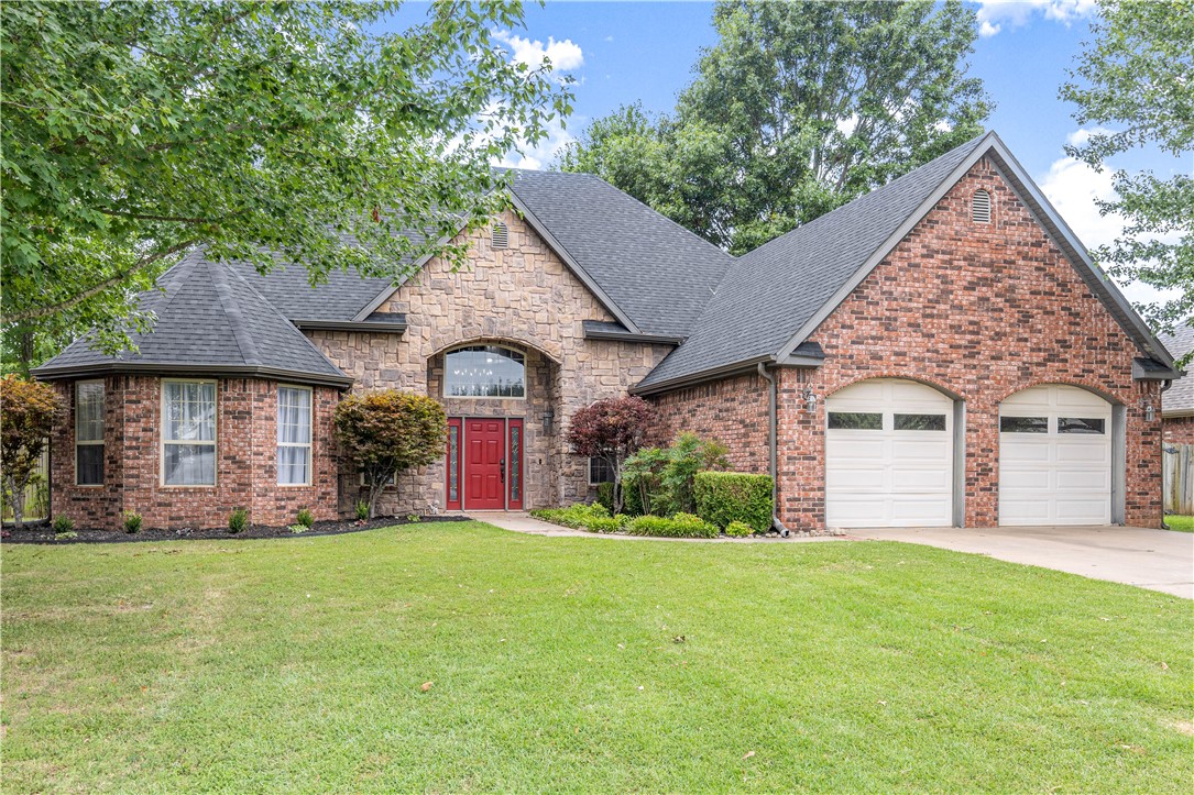 Welcome to this beautiful Cross Creek home in the heart of Bentonville! This light & airy layout features gorgeous wood floors, crown molding, a cozy fireplace, and an eat-in kitchen with an island & dual pantries. Relax in the main-level primary suite or host on the covered patio in the private, fenced backyard. Includes a climate controlled 2-car garage with a built-in storm shelter. Walk to top schools and enjoy quick access to downtown dining, shopping, and the world-class Coler bike trails!