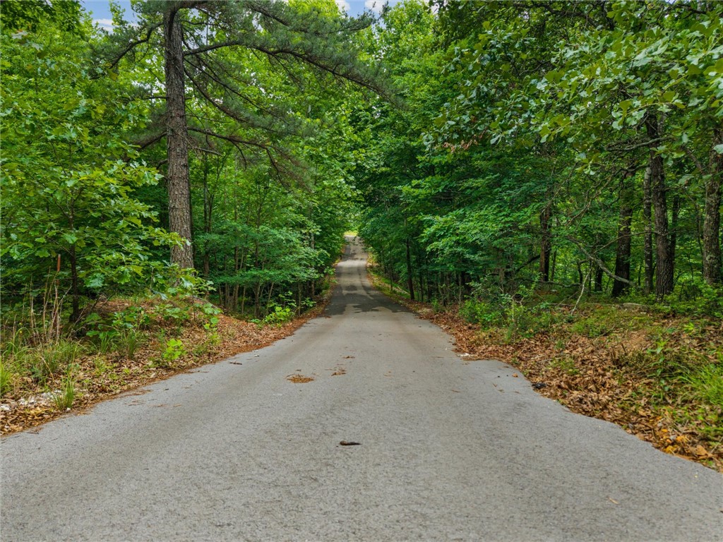 Just 13 miles from the new Walmart HQ, this nearly 20 acre retreat offers the rare combination of privacy, natural beauty, and long-term potential in Northwest Arkansas. Surrounded by mature trees, rolling hills, and peaceful views, this is the kind of property that forces a slow down. The cabin has undergone extensive improvements including a new water filtration and softener system, brand new cabinets and island, new kitchen sink, dishwasher, range and microwave, updated bathroom, new lighting throughout, as well as paint, and everything down to the light switches and plugs. New HVAC ducting & rodent deterrent insulation. A newly installed 1,000 foot asphalt road (Feb 2024) provides easy access through the property, along with extensive dead tree and brush removal. Quiet evenings under the stars await you in this property with endless opportunity!