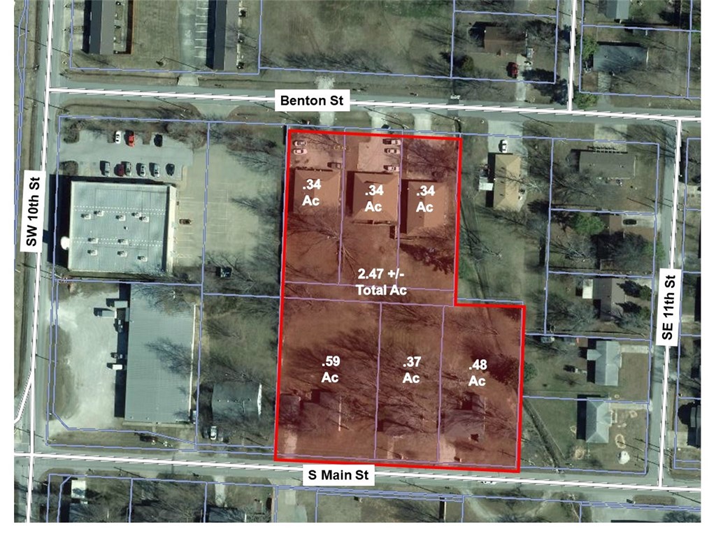 6 lots For Sale that total 2.47 +/- acres located in Downtown Bentonville