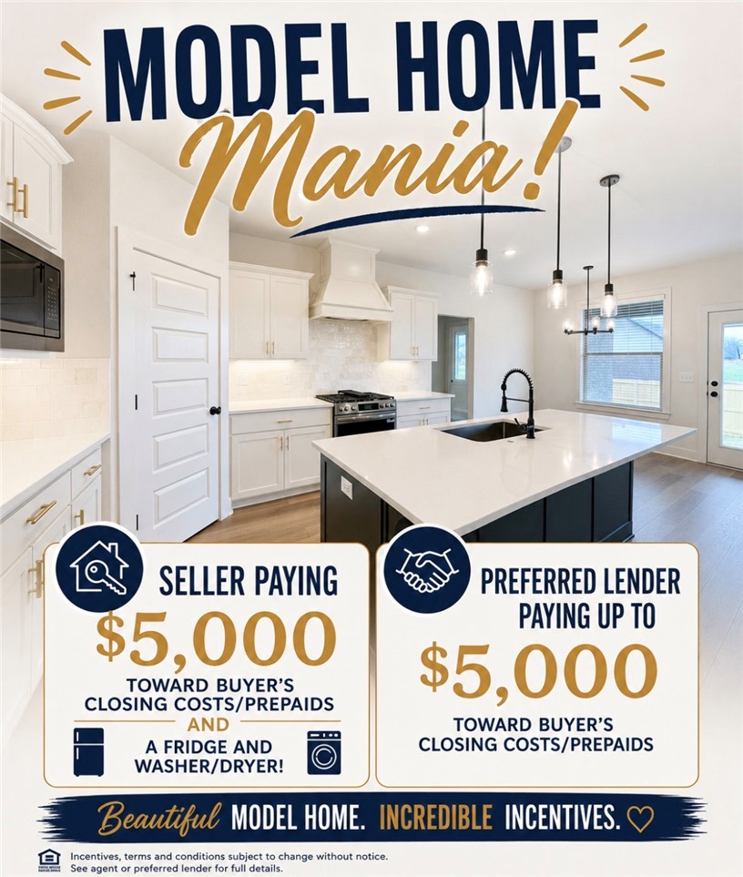 Model home mania! The builder is paying $5,000 toward buyers closing cost and prepaids and will include a refrigerator, washer, and dryer. The preferred Lenders are also offering up to $5000 toward closing costs and prepaids. This east facing  New Construction in Woodlands Crossing with 2 bedrooms downstairs (or primary with an office) and 3 bedrooms plus a bonus area upstairs. Several of the features in this home include upgraded 3 cm quartz counters throughout, upgraded tile backsplash, a designer brick fireplace, 4 disk lights in all of the bedrooms, custom closet layout with a dresser in the primary closet. Other amenities include custom cabinets with soft close hinges, stainless steel appliances with a designer gas range vented to the exterior, tall ceiling, low-e windows, designer lighting, luxury vinyl plank flooring, low-e windows, 2" faux wood blinds, full privacy fence with two walk gates, full gutters with downspouts, irrigation system in the front and back w/ an exterior control, lots of trees and more!