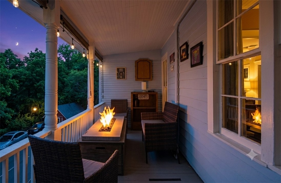 Rare duplex in downtown! Live and play- Originally built in 1892 and beautifully restored into a modern duplex in 2024, this true Eureka Springs gem blends historic character with modern updates in an unbeatable downtown location. Just 387 ft from Brews & short stroll to shopping, dining, nightlife, and galleries, this property embodies the charm of “Little Switzerland.” The duplex boasts gorgeous artisan woodwork, spacious rooms, lofty ceilings, hardwood floors, oversized windows that fill the spaces with natural light, and expansive decks create the perfect setting for evening gatherings or morning coffee. The upper unit features 1 bed/1bath, 2 large entertaining decks, and 1 off-street parking. The lower level offers 2 bed/1ba additional expansive decks, and street-level access. Improvements include new HVAC, foundation, water lines with 1in insulated wrap, new sewer lines to street, electr/gas lines, plumbing, electric & high-impact resistance roof. Individual metered gas/electric. See attchmnts MLS 1345263