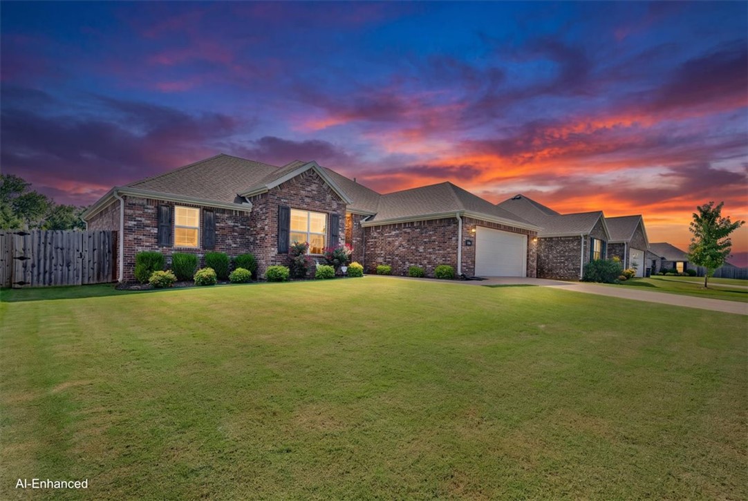 BEAUTIFUL FAYETTEVILLE LIVING. Immaculate, move-in-ready stunner in West Fayetteville. Uber practical, open-concept floor plan with a 4th bedroom that can serve as a den, home office, or gym. Enjoy carpet-free living, a classic mantel, arched passageways, 10' ceilings, spacious bedrooms, and 3cm granite counters. Cook on your gas range, soak in your primary bath, enjoy the tray ceiling in the primary, and relax by your gas log fireplace. Elegant millwork throughout, with crown molding in the living and primary. And when you're outside, enjoy the southern mountain views and outdoor amenities - a covered porch, an oversized 16'x16' patio, and a pristine yard. Oversized windows bring the outside in. One percent preferred lender credit.