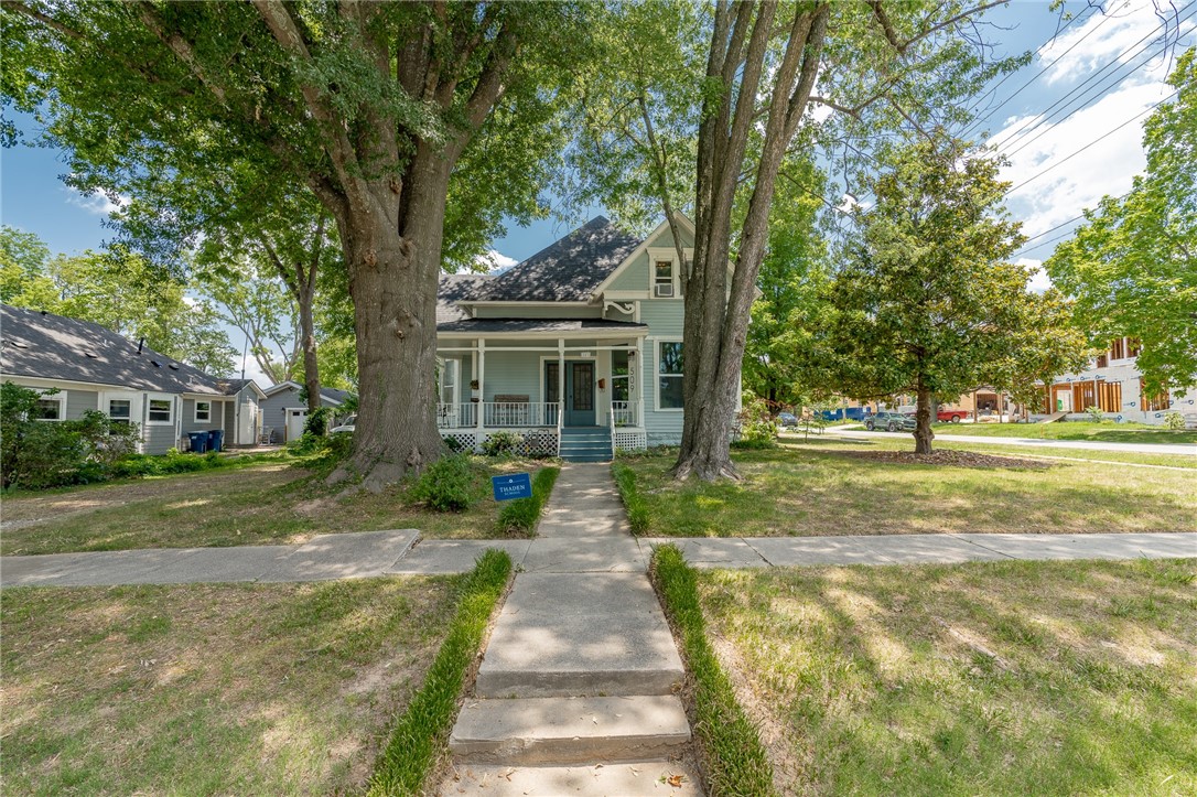 Beautifully updated Eastlake Victorian on a large corner lot. The charm remains in this 1900 home with a modern aesthetic in just the right places. The house has updated electric, refinished floors, all south facing windows on the lower level are new, 100% updated plumbing and extensive remodeling throughout. The home has just had a new roof and exterior paint and is in the process of having new gutters installed. New dual zone HVAC just installed and all duct work has been cleaned! Enjoy any of the 3 outdoor patio areas with mature trees surrounding the home all while being just a short walk or bike ride from many of the attractions that make Bentonville so unique! You can attend the free concerts on the momentary green, stroll downtown or to the 8th street market. Two blocks from The Momentary, two blocks from Thaden School, and one block to access the greenway. Schedule your private showing today.