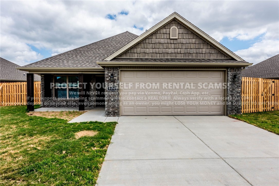 COMING SOON! Available approx. 7/23/26! Check out this gorgeous 3 bedroom 2 bathroom home just minutes away from parks, tennis courts, frisbee golf, eateries, and a short drive to the University of Arkansas! This gorgeous home features an open-concept living area and eat-in kitchen with stylish wood-look tile flooring, a cozy gas log fireplace, and a spacious kitchen island with breakfast bar. Enjoy lots of cabinet storage and a dedicated dining space perfect for everyday meals. The spacious primary bedroom offers a tray ceiling and a private ensuite bath complete with a double-sink vanity and walk-in closet. Two additional bedrooms and a second full bathroom provide plenty of space. Head outside to relax and unwind in the large backyard featuring a privacy wood fence! *Available date may change. Property is tenant occupied - do not disturb the tenant. **Tenant is responsible for all utilities and lawn care/maintenance. * Pets negotiable