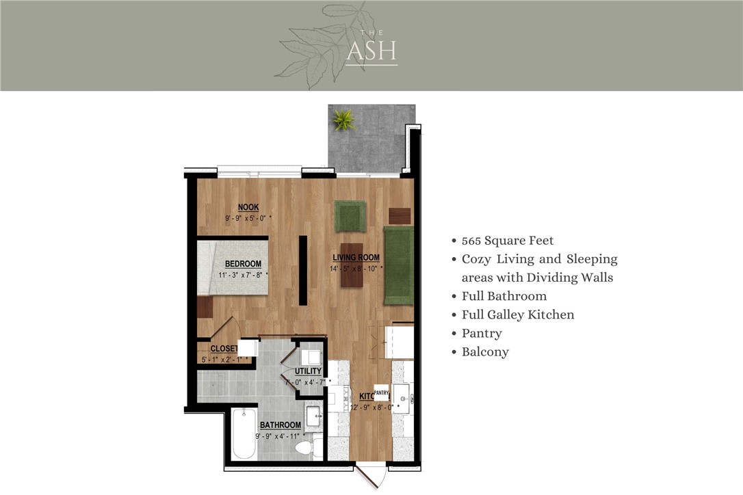 The Ash studio floor plan is perfect for those looking for a cozy, low-maintenance living space. With a modern open-concept design, the studio maximizes its minimal space and functionality, offering a comfortable and stylish home.

Medlin Park offers exceptional on-site amenities: a clubhouse with café area, refreshing pool, dog park, scenic fishing pond, and pickleball courts. Ideally located in southeast Bentonville, with easy access from I-49, residents have direct access to the Greenway for walking & biking. Close to major employers like Northwest Medical and the new Walmart campus, as well as nearby attractions like Horsebarn Park, The Momentary, and downtown shopping and dining. Medlin Park combines convenience and lifestyle in a vibrant community!