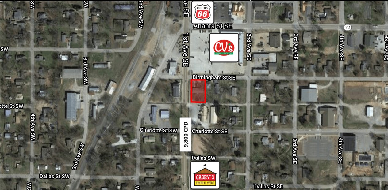 High traffic commercial corner lot in the heart of downtown Gravette. Great location to develop or use as building currently stands. Currently leased generating passive income for owner. 9,800CPD on 1st Street.