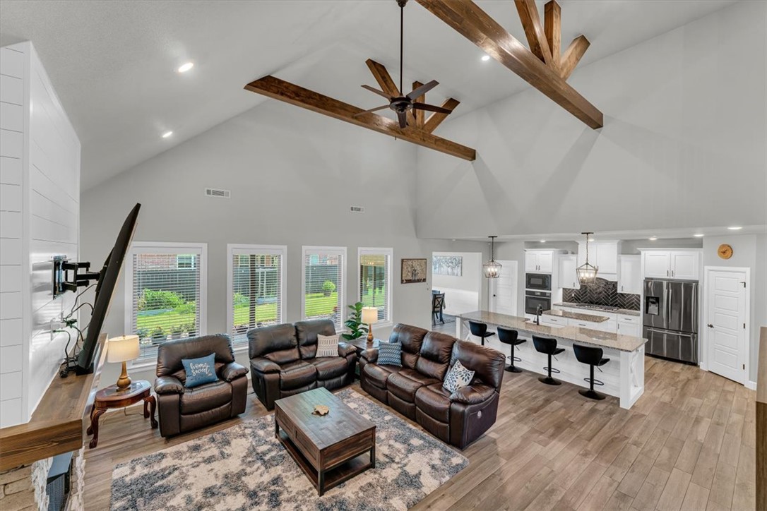 "Our home no longer fits our lifestyle." Is this a typical dinner table conversation? Or, maybe you are tired of working from the kitchen table because there's no room for a home office? If so, it may be time for more space. Beautifully maintained and competitively priced, this 4-bed, 3-bath home offers a 3-car garage and 2,845 sq ft of functional living space. Its farmhouse-inspired design features vaulted ceilings, abundant natural light, an open layout, premium J&K soft-close cabinetry, pantry, pot filler and main-level tile flooring. Enjoy central vacuum, a covered patio with gas fireplace and gas-grill hookup. Sought-after Diamond Estates offers a pool, clubhouse, basketball court and scenic pond—resort-style amenities rarely found in comparable neighborhoods. Walk to Bentonville West High and Gamble Elementary; minutes from shopping, dining, trails, Walmart Home Office and the future Centerton Recreation Center. **Already pre-inspected for added peace of mind.** Contact Agent for details.
