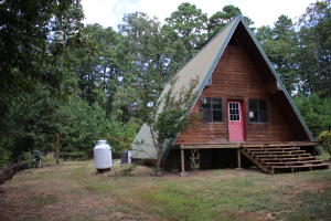 Get-a-away to the woods.   This 2 bedroom 1 bath cabin has open living dining and kitchen area.  6.75 of wooded acres. Property is lender owned, is being sold as-is, and U.S. Bank is making no representation or warranties.