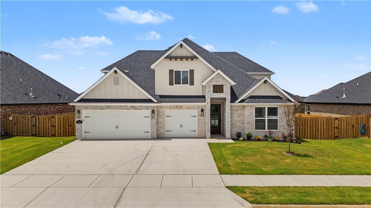 Another wonderful new home in desirable Arlington Estates - The Sullivan Plan - Spacious. Large families take note.  This home goes on for days. The finish-out quality of countertops, cabinets, and fixtures are commensurate to that of much higher priced homes.  The quality of a custom builder for a volume builder price - start here. Exterior brick, some stacked stone, along with Hardy plank siding, gutters, landscaping and high-end flooring.  Builder has reduced these all the way down to $207 per square foot, there is no better value in NWA - Move in Ready~ Schedule your showing today! For a limited time, builder is offering $2500 toward closing costs plus preferred lender is giving up to $2500 in lender credits! Come see for yourself today.