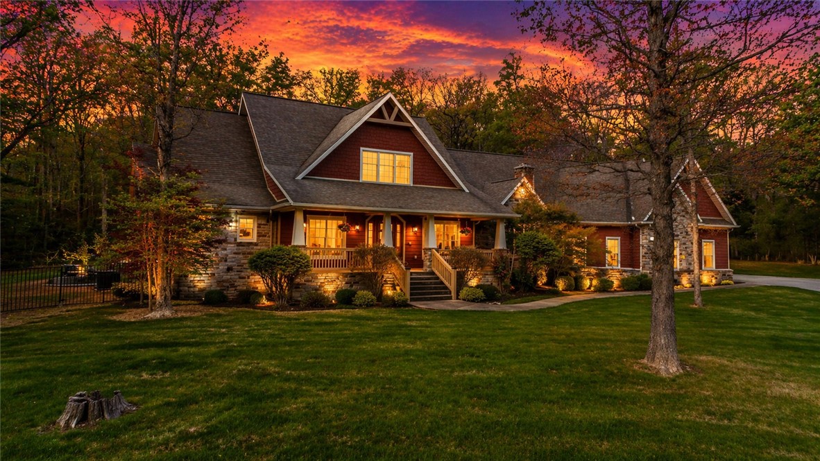 Private & beautifully landscaped, nearly 2-ac hilltop lot in prestigious Bridlewood Estates, this stunning Craftsman-style residence offers an exceptional blend of luxury, comfort & privacy. Designed for everyday living & elegant entertaining, gourmet kitchen with premium appliances, spacious living areas & refined entertaining spaces including two butler' pantries to serve guests.
Thoughtfully designed floor plan offers 4bd rooms, a private guest/mother in-law suite upstairs, along with 3 full bathrooms & 2 half bathrooms. Primary suite, located on the main level with a true retreat featuring a spa-inspired bath with soaking tub for ultimate relaxation. Large private office, formal dining, flex space w/fireplace, expansive screened-in porch provide additional outdoor living area, unwind & enjoy a peaceful setting overlooking equally your oasis with an automated heated in-ground luxury pool & hot tub, covered patio, & firepit area surrounded by mature trees & landscaping. Moments from Sassafras Winery & Vineyard.