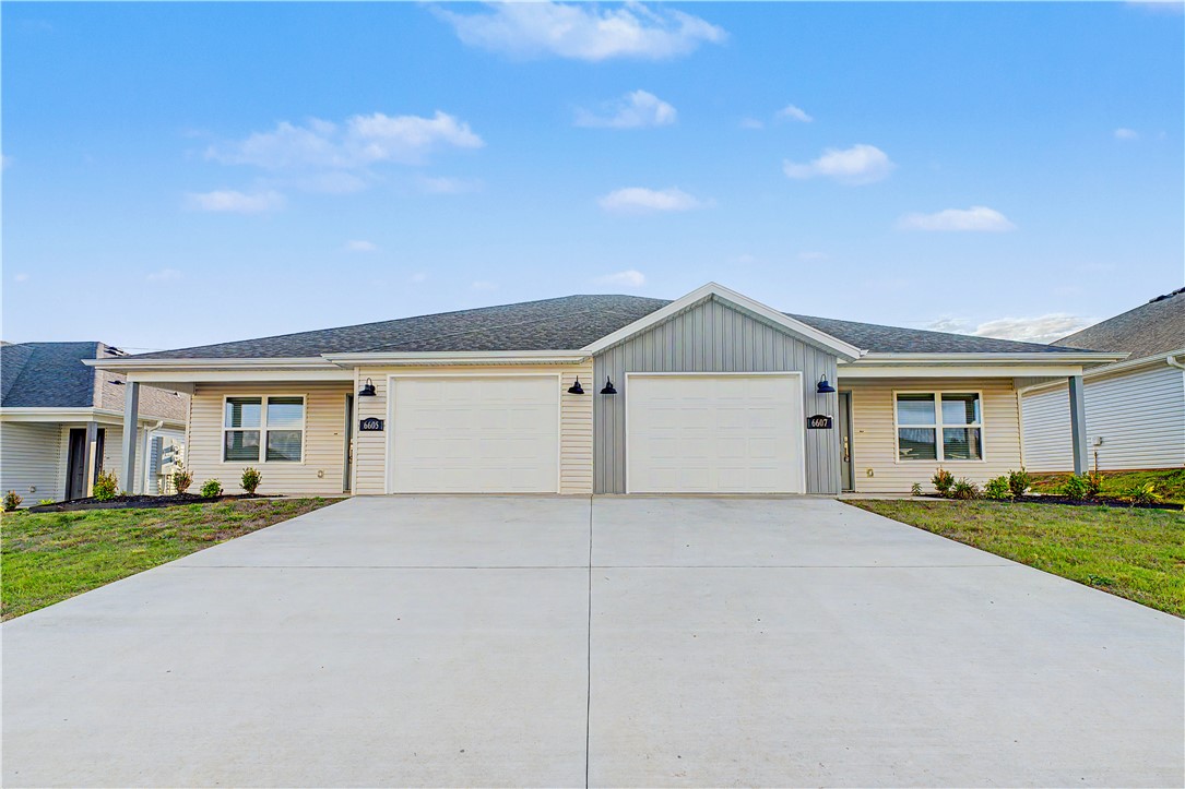 Brand new construction duplex offering modern style, low-maintenance living, and a spacious layout just minutes from all that Bentonville has to offer! House hacking opportunity to live in one side and rent the other to collect immediate income! Conveniently located within 10 minutes of downtown Bentonville, this property features durable vinyl flooring throughout with no carpet, making upkeep a breeze. The open-concept living, kitchen, and dining areas create a bright and inviting atmosphere, while the kitchen is complete with granite countertops and stainless steel appliances for a sleek, modern finish. Spacious bedrooms and thoughtful design throughout make this duplex an excellent opportunity for homeowners or investors alike.