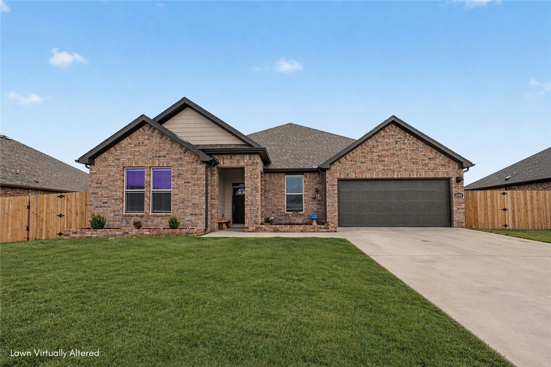 Ask about our preferred lender credit up to $4300 for closing cost & rate buy down. Welcome to 2008 Hahn St, offering 4 bd, 2 bath, 2163 sqft with a layout built for how people live today. Open-concept design centers around a large island kitchen with 42” cabinets, quartz counters, tile backsplash, & stainless appliances. LVP flooring through main areas, LED lighting, & a modern electric fireplace anchor the space. Primary suite features dual quartz vanities, oversized tiled walk-in shower, & separation from secondary bedrooms. Home include tankless water heater, gas heat, insulated garage, privacy-fenced backyard, & Wi-Fi controlled thermostat, Smart home–ready with ability to add video doorbell, garage controls, lighting automation, & more via app. Located minutes to Pea Ridge schools with quick access to Bentonville & Walmart campus—ideal for buyers wanting space at better pricing without sacrificing commute.