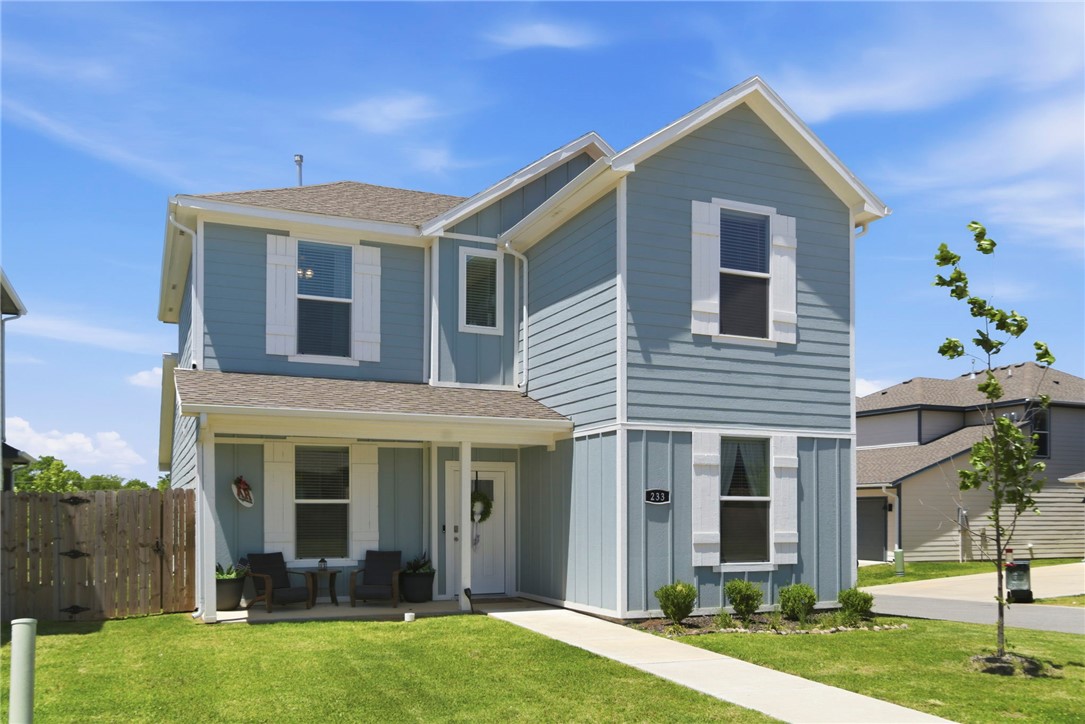 Tucked into an amazing location in West Fayetteville, this 4 bedroom, 3.5 bath home has the kind of layout and atmosphere that just feels easy to live in! Walk up to the welcoming, covered front porch, then through the door into the open dining room/kitchen/living room space that is bright & full of light! Guest room with bathroom suite and large walk-in closet on 1st floor, then Primary Suite with gorgeous bathroom and spacious closet and 2 additional bedrooms + 1 additional bathroom on 2nd floor. Relax on the back patio and gaze out to the pond and fountain directly across the street...no house behind this one! 10 minute drive to UofA, straight down MLK. Woolsey Wet Prairie Sanctuary & Trails across the street from neighborhood; 5 minutes to grocery stores & restaurants on Wedington DR or MLK, 5 minutes to I-49.