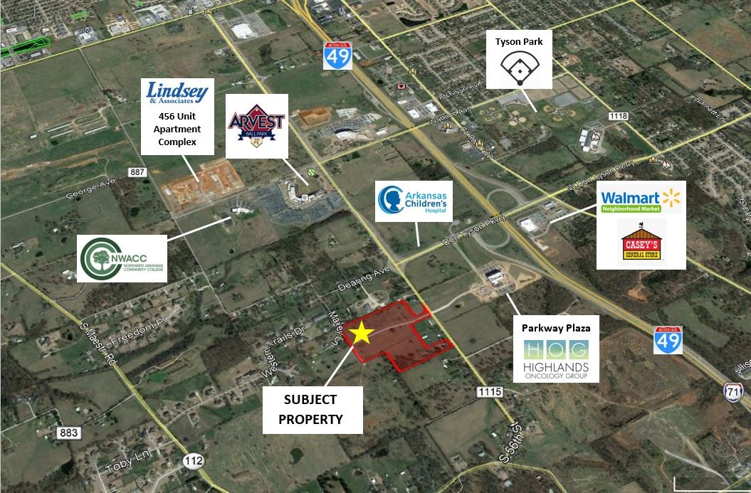 Outstanding development property containing 23.02 Acres +/- on Gene George Blvd. Property located across the street from Highlands Oncology/Parkway Plaza. Potential new school to be built behind property.  4 Parcels in total - parcels 815-36210-000, 815-36209-000 & 815-30894-010 zoned MF-24 (approximately 15.6 acres). Parcel 815-30897-200 recently re-zoned from A-1 to C-2 (approximately 7.22 acres).