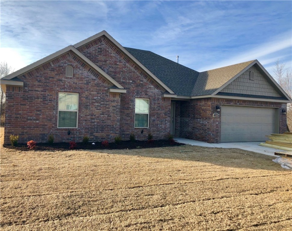 Beautiful new construction home in Pea Ridge. 4 bed 2 bath 2 car garage home with granite counters, wood-like ceramic tile, fenced yard, blinds, stainless appliances, gas fireplace, and an open floor plan. Covered patio overlooks spacious back yard. Close to schools and stores!***Pictures are not of subject, but of a representative property***