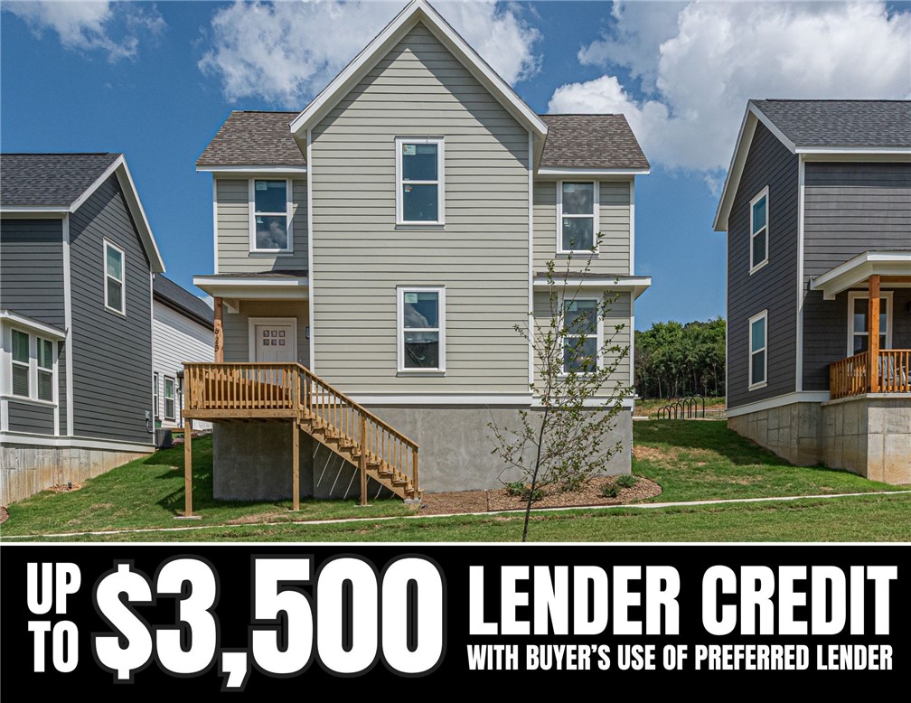**MOVE IN READY IN LESS THAN 60 DAYS** $3,500 LENDER CREDIT offered with buyer’s use of builder’s preferred lender - Use towards rate buydowns or closing costs! (OPEN HOUSES hosted @ MODEL HOME: 1015 N Laramie Heights) Welcome to Southern Woods! A Trailside Community at the base of Centennial Park 2022 Top Outdoor Facility Rating) Location offers access to miles of trails, greenspaces w/ paved pathways, & bicycle stalls, min away to shopping, food, I-49, & U of A campus! 3 BEDROOM PROW COTTAGE floor plan feat: a covered front porch w cedar post, open concept 1st floor w 9’ ceilings, half bath, LVP floors, & Lshaped kitchen w 3cm granite counters, tiled backsplash, center island w sink, stainless steel appliances! Main floor primary bedrm w/ ensuite bathrm! Upstairs 2 more Bedrms w private ensuites & laundry rm! Main floor back deck! POA $35/mo incl lawn mowing! Join this community in a premier location today!