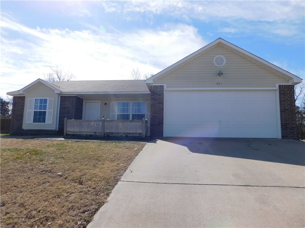 Quality built home with low maintenance brick and vinyl exterior. Split floor plan with eat in kitchen and nice size rooms. High ceilings in living area makes this home seam bigger than it is. Large back yard with wood privacy fence, great for children and pets. Also has fire pet which is great for entertaining friends and family.