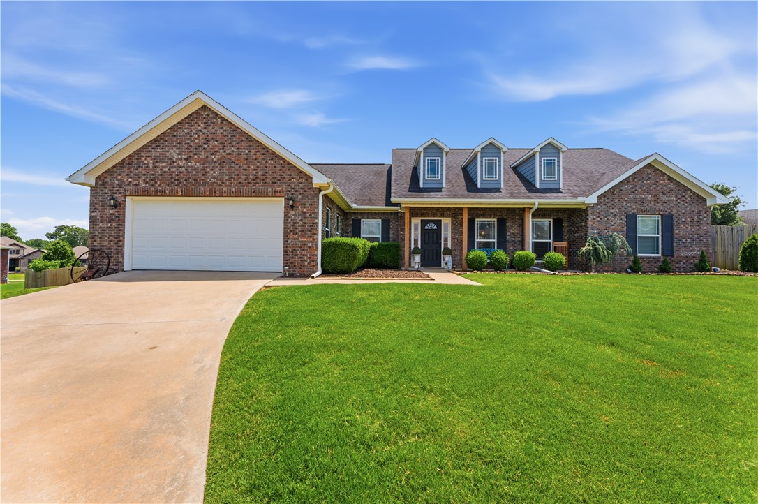 Seller to provide $5,000 in concession with an acceptable over. Stunning all brick home located at the end of a cul-de-sac in the desirable Brentwood subdivision! Situated in the heart of Northwest Arkansas, this home offers convenient access to I-49, Pinnacle Hills, shopping, dining, and XNA Airport. Nestled on an oversized 0.40-acre lot, this home features a split, open floor plan with 3 bedrooms, 2 bathrooms, and a dedicated office/study. Interior highlights include wood flooring, granite countertops, a gas range, and an insulated garage. Enjoy outdoor living on the spacious partially covered deck overlooking the privacy-fenced backyard, complete with a 10x12 storage shed. Additional updates and amenities include new gutters and an EV charger, making this home ready for modern living. Residents also enjoy access to the neighborhood pool and playground. Don't miss this exceptional home in a prime location!