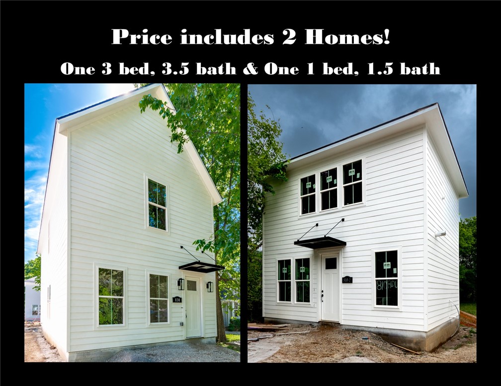 Brand new investment property just minutes from the U of A, parks, trails, shopping, dining, and more! Property includes two homes: a 3 bed, 3.5 bath main home plus a 1 bed, 1.5 bath ADU. The ADU already has a signed lease for $1,500/month beginning August 1st, with projected rent of $3,100/month for the main home (or use for yourself!). Both homes feature luxury vinyl plank flooring throughout, quartz countertops, custom built cabinets extended to the ceiling, stainless steel appliances, and open-concept layouts designed for modern living. Refrigerator, washer, and dryer in each home convey. Excellent opportunity for investors, students, or Razorback game day living in a prime Fayetteville location!