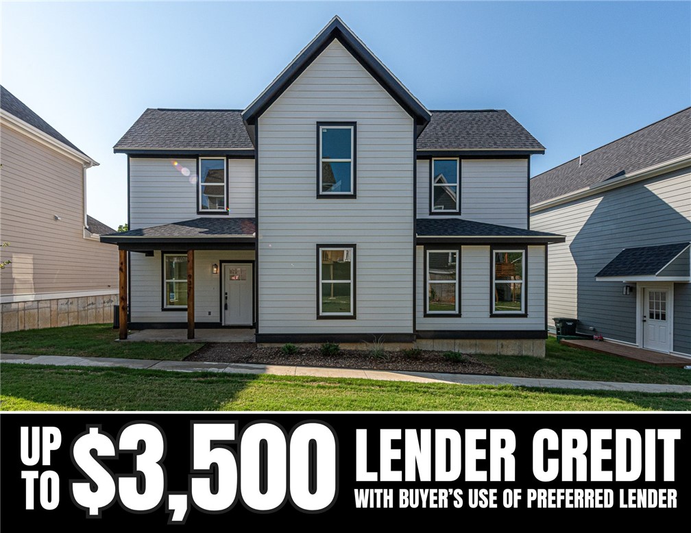 $3,500 LENDER CREDIT offered with buyer’s use of builder’s preferred lender - Use towards rate buydowns or closing costs! (OPEN HOUSES hosted @ MODEL HOME: 1015 N Laramie Heights) Welcome to Southern Woods! A Trailside Community at the base of Centennial Park 2022 Top Outdoor Facility Rating) Location offers access to miles of trails, greenspaces with paved pathways, & bicycle stalls, minutes away to shopping, food, I-49, & University of Arkansas! Floor plan feat: a covered front porch w cedar posts, an open concept first floor w 9’ ceilings, half bath, LVP floors, & L-shaped kitchen w 3cm granite counters, tile backsplash, center island w sink, stainless steel appliances! Main floor primary bedrm, walk-in closet & ensuite! Upstairs 2 Bedrms w/ private ensuites! Main floor mud/laundry room connecting to your back deck! Perfect for homeowners & investors! POA $35/mo incl lawn mowing! Join this community in a premier location!