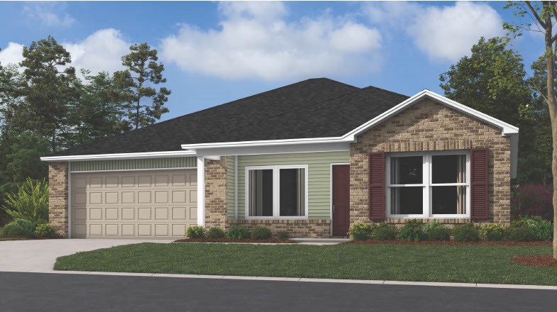Introducing the stunning Carnegie plan, a home that boasts exceptional curb appeal with its cozy covered entryway and beautifully landscaped front yard. This inviting residence features four spacious bedrooms and two modern bathrooms, along with a large living room perfect for gatherings. The well-appointed kitchen is fully equipped with energy-efficient appliances, abundant counter space, and a convenient pantry for all your storage needs. Additionally, the laundry room, located just off the garage, enhances functionality for families of any size. The master suite is a true retreat, featuring a generous walk-in closet. Discover the charm and comfort of the Carnegie plan today!