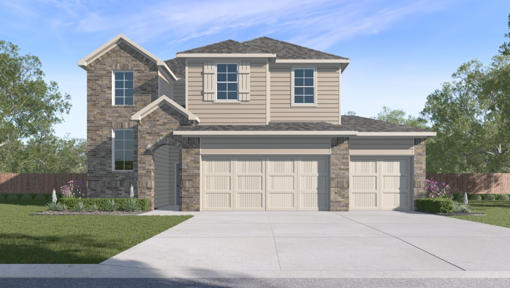 The Pierce Plan in Renley Rae in Springdale, AR! This 2-story plan offers 4 bedrooms, 3.5 bathrooms, and an upstairs game room! These homes feature engineered wood flooring throughout the first floor, tile flooring in the primary bathroom, and carpet in all upstairs bedrooms and game room. The kitchen features quartz countertops, 42’’ cabinets, black hardware, and a gas range. The living room features a beautiful modern fireplace with a poplar mantle! Fans are included in all bedrooms, living room, and upstairs game room! The primary ensuite will have a walk-in shower, separate tub, and quartz countertops! The exterior of these homes will have 4-sides brick with Hardie® siding (per plan) with a 3-car garage! Each home will have a lovely covered back patio. Taxes, HOA, and parcel TBD. Home is located within Tontitown city limits but has a Springdale address and zip code.