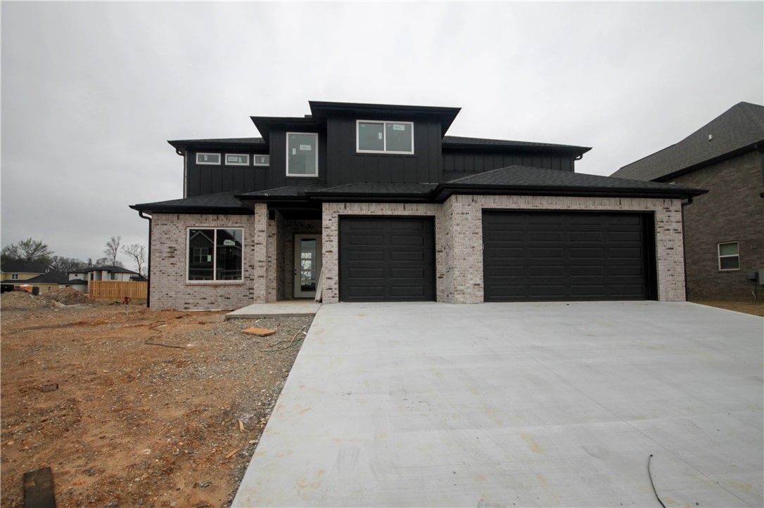 New construction modern home with gorgeous exterior in sought after gated community of Scissortail.
Enjoy the stunning living room with custom beams, tiled linear fireplace, tons of light streaming through
ample amount of windows, engineered hardwood floors and open floorplan. Kitchen features large island, stainless steel appliances, gas range, cabinets to the ceiling, double ovens, walk in pantry and storage! Home also features 5th bedroom on the main level that could also work as a study. Spacious, private master bedroom with luxurious master bathroom. Master bath with double sinks, storage, walk-in tile shower and soaking tub. Upstairs features three large bedrooms and large bonus room. Huge covered patio perfect for entertaining!