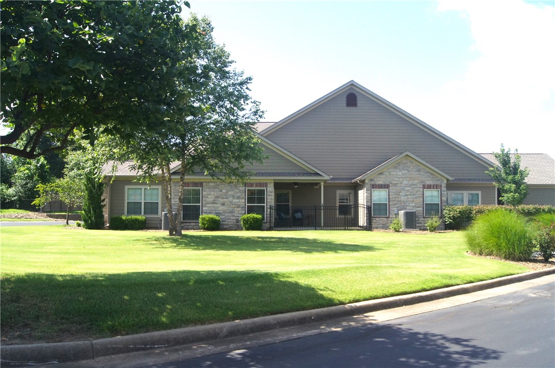 Welcome to 2500 Fallow! A well maintained, well priced one owner home in move in ready condition!  Outstanding central Bentonville location near shopping, dining and entertainment and less than 7 mins to the new Walmart campus and downtown area.   Home features two bedrooms and two full baths as well as new carpeting in the carpeted areas.   Guest suite was designed with a sitting area with private access to the second bath.  Spacious kitchen area with large island bar, pantry and abundant cabinetry.  Open living area featuring built in buffett, beautiful wood flooring and inviting fire place with additional bounus room loacted off the main living area.  Outdoors you will find a covered patio with wrought iron fencing and just a short walk to the fabulous community clubhouse featuring; pool, gym, kitchen, game room and outdoor entertaing area...it's your own countryclub!   Don't miss this well valued, well cared for home.