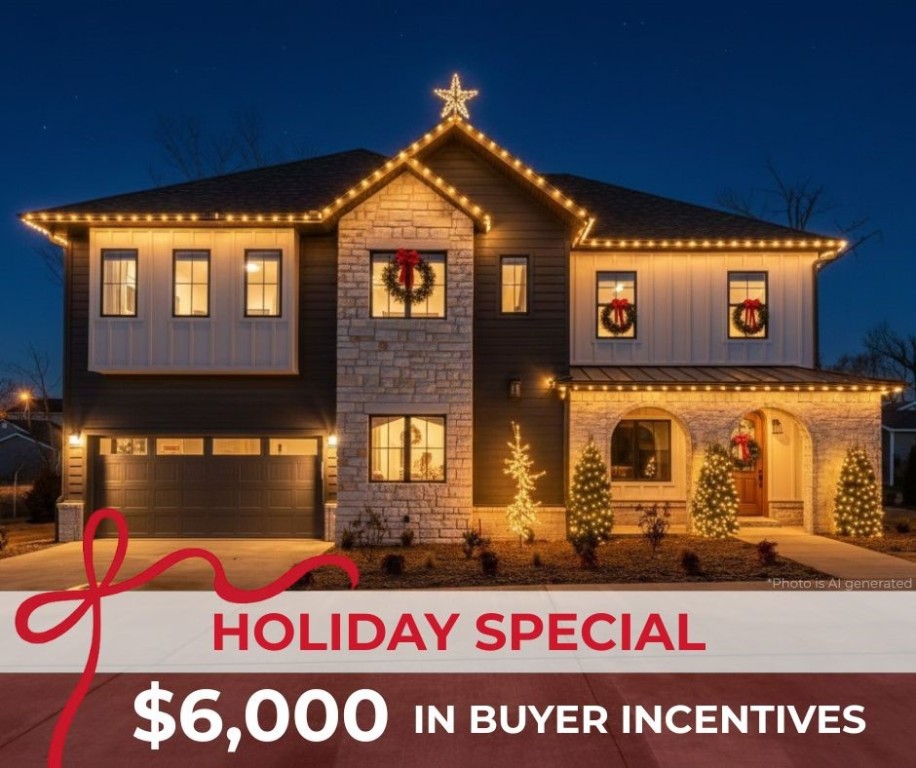HOLIDAY SPECIAL: $6,000 Buyer Incentive for any contract written before 12/31/2025! Open House this Sunday | 2:00–4:00 PM. This residence blends refined style with modern comfort, featuring a soft color palette, brushed gold accents, designer lighting, and matte-finished white oak floors. The living area centers around a cozy fireplace flanked by custom glass-paneled cabinetry. The main-level primary suite offers a paneled feature wall and a spa-inspired bath with onyx pendant lights, marble-veined tile, dual shower heads (including rain head), and seamless glass. Upstairs includes a large family room, two bedrooms with a Jack & Jill bath, a secondary suite, and a flexible fifth bedroom or office. Outdoor living is elevated with a covered front porch, open patio, grilling terrace, and a fully fenced, landscaped yard. Discover timeless luxury just moments from the best of Bentonville.