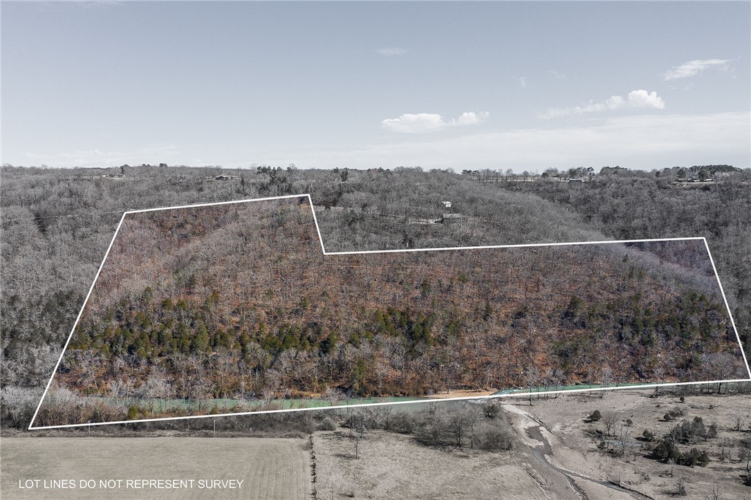 Wooded and steep property with Frog Bayou frontage. Great views, mature trees and unique rock features. Electric on site, city water nearby. owner/agent.