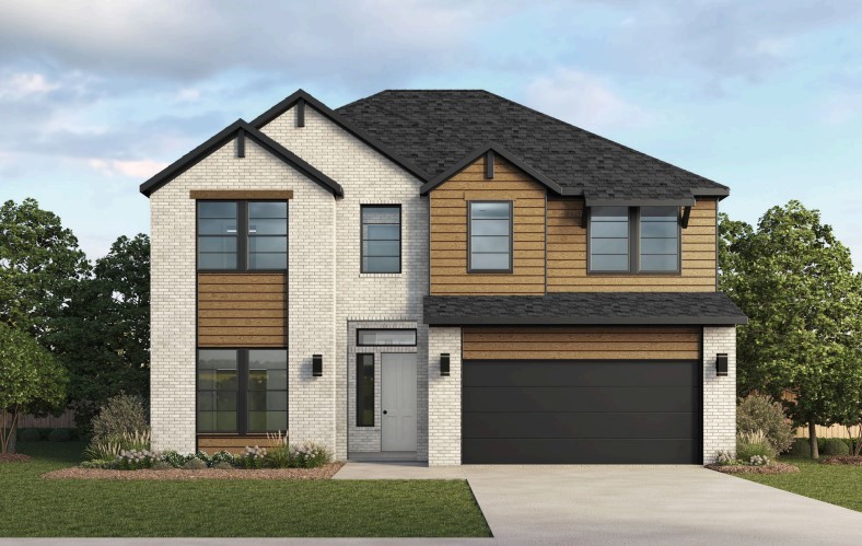 The Milo plan in Morning Star in Bentonville, AR! In Morning Star, you will discover the epitome of luxury in the heart of NWA! This plan offers 5 bedrooms, 4 bathrooms, an upstairs game room and separate media room! Each home features a beautiful modern electric fireplace in the living room, and ceiling fans in all bedrooms, the living room and game room (per plan). You will find engineered wood flooring throughout the first floor with tile flooring in bathrooms; two-story plans will have carpet in all upstairs bedrooms and common areas. The kitchen has beautiful quartz countertops, gas range and black fixtures and cabinet pulls. The primary ensuite features a walk-in shower, freestanding tub, and tile flooring. The exterior of these homes will have 4-sides brick with Hardie® siding (per plan). Each home will have a lovely covered back patio! Address and street name subject to change. Taxes and Parcel # TBD. HOA will have a $100 cap fee.