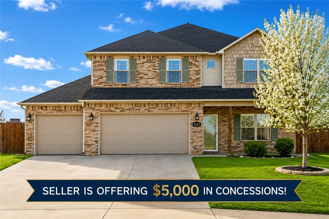 This one backs directly to Shaw Family Park — 120 acres of trails, splash pad, ponds, a dog park, tennis courts, playgrounds, and outdoor fitness areas, all accessible from your own backyard. That's not something you find every day in NWA.
The home offers 4 bedrooms, 2.5 baths, and 2,657 heated square feet across two levels. The main level was freshly painted and features a formal dining room, eat-in kitchen, and a bonus room that works equally well as a second living area or home office. Walk-in closets, luxury vinyl plank, tile, and wood laminate floors throughout.
Out back, a covered patio and pergola overlook the park — a great setup for evenings outside. The backyard is fully fenced with direct park access. A 3-car garage and metal shop round out the storage and workspace options. Metal shop conveys.
The neighborhood itself includes a community pool, basketball court, and baseball fields. Close to shopping, dining, schools, and major NWA corridors.
