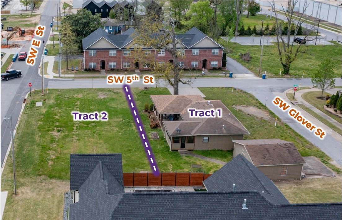 This property presents a rare opportunity to redevelop a centrally located parcel in one of Bentonville’s most sought-after growth areas. The site benefits from existing utilities, roadway access, and an established surrounding residential fabric, which together reduce entitlement and infrastructure risk compared to outlying developments. The property currently includes an approximately 1,000 SF single-family residence. With T4.1 zoning in place, the site offers strong redevelopment potential, including the ability to accommodate an estimated five to six townhome lot splits, subject to final platting and City of Bentonville approval. Additionally, the location offers close proximity to the Thaden School campus and the future STEM University campus, further enhancing its long-term appeal.