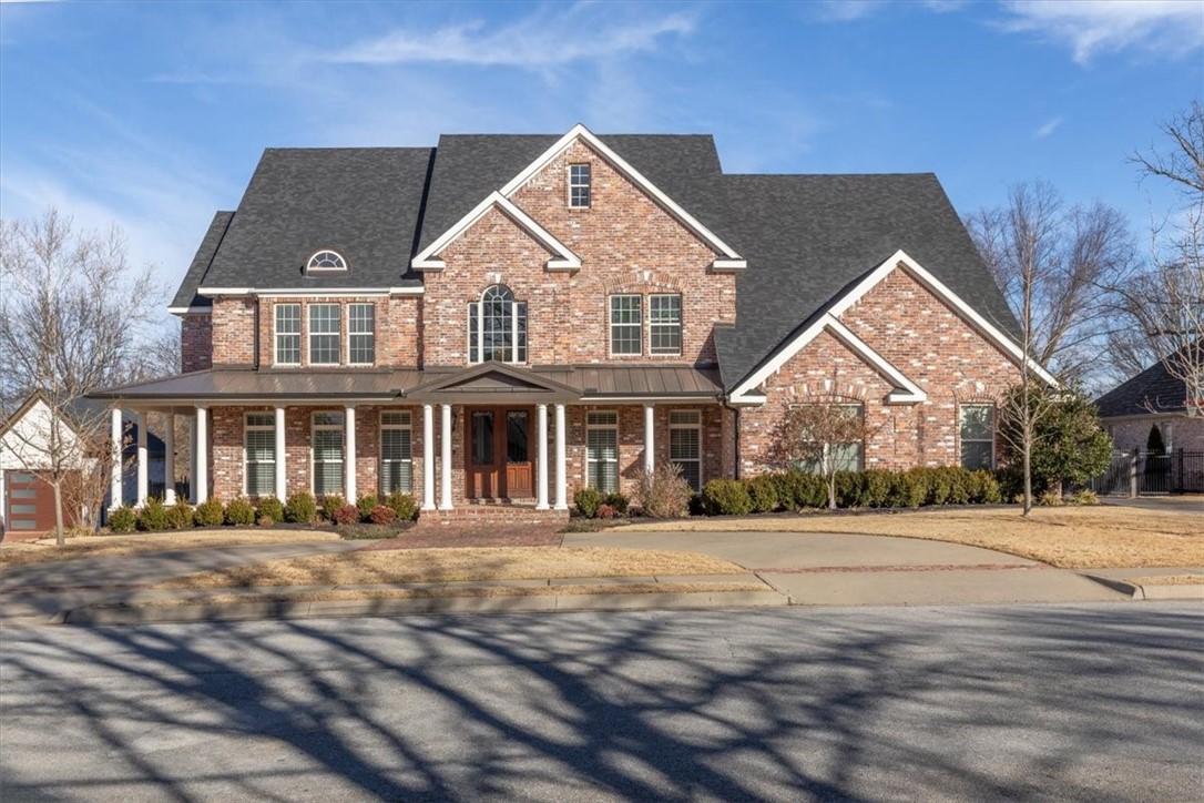 Welcome to Willow Bend subdivision! Convenient to schools, shopping, restaurants, and the Razorback Greenway! This home has it all, from the circle driveway and wrap around porch, to the grand swooping staircase, to the heated pool, and large entertainment spaces! You will find luxury in many areas of the home including the beautiful built-ins, crown moldings, huge primary suite that includes a private sitting room with fireplace, and a secondary primary suite on the main level. 5 bedrooms, 4 full and 1-half bath, an office space, formal dining, and large media room with kitchenette!