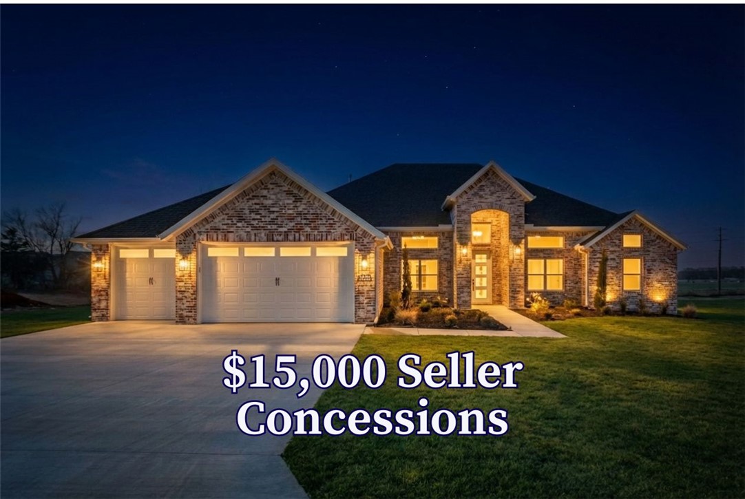 Welcome to The Reserve at Serenity Ridge! This stunning one-level home features an open floor plan with 5 bedrooms and 3.5 bathrooms. The gourmet kitchen includes double ovens, quartz countertops, and custom cabinetry. The spacious primary suite offers a large walk-in closet, double vanity, and dual shower heads. Beautiful finishes throughout, plus a covered patio with a fireplace for outdoor entertaining. Located in a great spot in Lowell, with easy access to I-49, Bentonville, Rogers, and top-rated schools. The seller is offering $15,000 towards concessions. Taxes are based on land only.