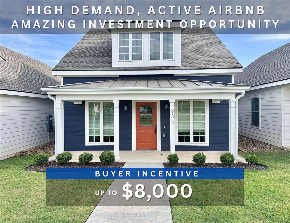 Up to $8,000 BUYER INCENTIVE. Unbeatable location near Crystal Bridges Museum, the Alice Walton School of Medicine, Downtown Bentonville & Walmart’s new campus. Enjoy a vibrant community with top-tier amenities, including a clubhouse, pool, pickleball court, dog park, yard maintenance & access to the countries top premier mountain biking trails. Faulkner floor plan boasts LVP flooring, crown molding, blinds, ample storage & quality throughout. The living room & dining area offer a seamless open floor plan, perfect for entertaining, with abundant natural light & smooth flow into the chef’s kitchen. Chef’s kitchen features 3cm granite countertops, Frigidaire stainless steel appliances, refrigerator, a pantry, tons of storage & abundant natural light. Spacious primary suite includes a perfect ensuite bathroom with walk-in tile shower, double sinks, & large walk-in closet. Patio perfect for entertaining! Oversized garage with ample storage. Staged home at 904 NE Heights Ln.