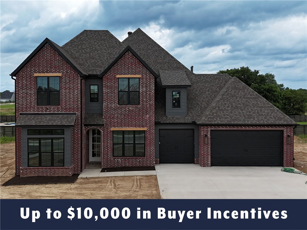 Up to $10,000 in buyer incentives available, including $6,500 from the builder and $3,500 from the preferred lender. These incentives may be used toward closing costs, prepaids, or a rate buydown. The builder portion may also be used as an appliance credit. Located in County Line Square near Shaw Family Park. The Brighton begins with 2 bedrooms and a full bathroom off the entry. The entry leads into the living room, where a fireplace creates a focal point, and engineered wood floors run throughout the first floor. The kitchen and dining area flow from the living room and feature a large island, ceiling-height cabinets, GE Profile appliances, and a pantry. The primary suite includes a vaulted bedroom, double vanity with centered makeup vanity, walk-in shower, and walk-in closet. The laundry room has built-in cubbies and connects to the 3-car garage. Upstairs offers 2 bedrooms and a full bathroom. Fence, gutters, and blinds are included, and a community pool and pavilion are coming soon for residents to enjoy.
