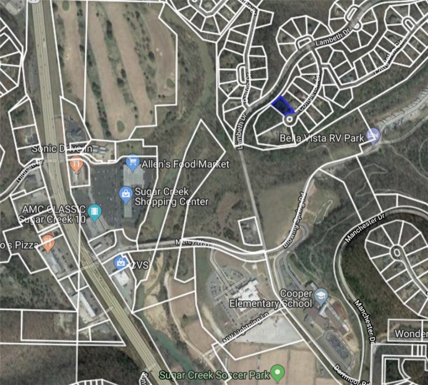 A very desirable cul-de-sac lot off Lambeth. Close to HWY 71. Less than 1/2 mile from cooper elementary school, mercy medical center, blowing springs park, movie theater, grocery shopping. Enjoy all the Bella Vista POA amenities; parks, golf courses, swimming pools, trails, and lakes!