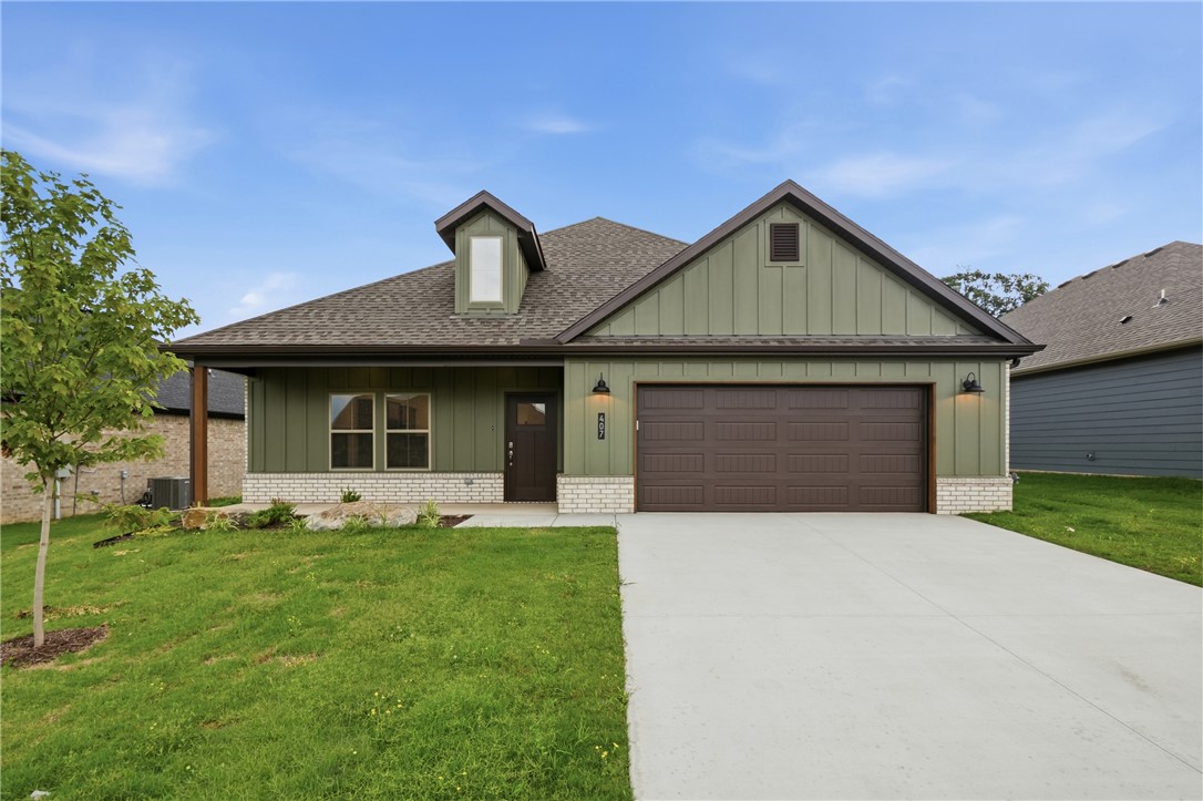 Welcome to The Boyce in Heritage Ranch Phase 4! This beautifully crafted new construction home features an open-concept layout with 3 bedrooms, 2 bathrooms, all bedrooms offering walk-in closets, and a spacious upstairs bonus room with a closet that can serve as a 4th bedroom, office, or flex space. Designer finishes include brick and Hardie siding, 3 cm granite countertops, Frigidaire Gallery appliances, a kitchen island with pendant lighting, LED disk lighting, smart thermostat, and full guttering. Conveniently located near schools, shopping, and everyday amenities. Builder preferred lender credit available. USDA Rural Development (RD) eligible.