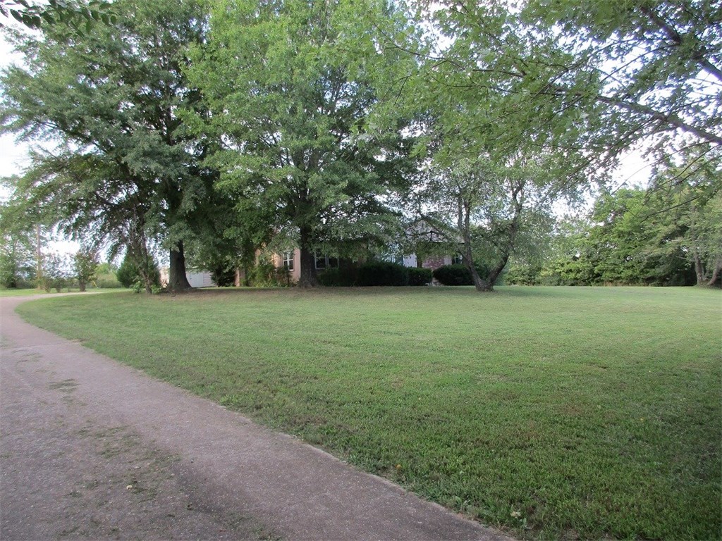 Beautiful setting! 3 bedrooms, 2 baths, on 2 lots!  Living room and kitchen are nice size for a family, with very large yard with mature shade trees. House has newer roof, windows and heat and air.  Wood stove, cellar, nice deck.