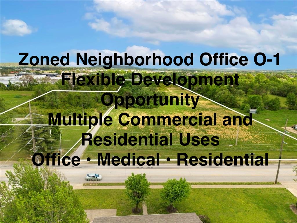 Prime development opportunity featuring three contiguous parcels totaling 12.84 acres, zoned O-1 Neighborhood Office District. This flexible zoning allows for a wide range of potential uses including townhomes, duplexes, single-family housing development, professional office space, and healthcare clinics—making it an ideal investment. The property features predominantly level, open terrain with development-friendly topography, providing highly usable acreage and favorable site conditions for a variety of residential, office, medical, or mixed-use projects. Conveniently located just 3.6 miles from I-49, the site offers excellent access to the broader Northwest Arkansas market. Multiple structures currently exist on the property, including two residential homes; however, the true value lies in the land and its exceptional development potential. Also listed as commercial property; see MLS #1342920.