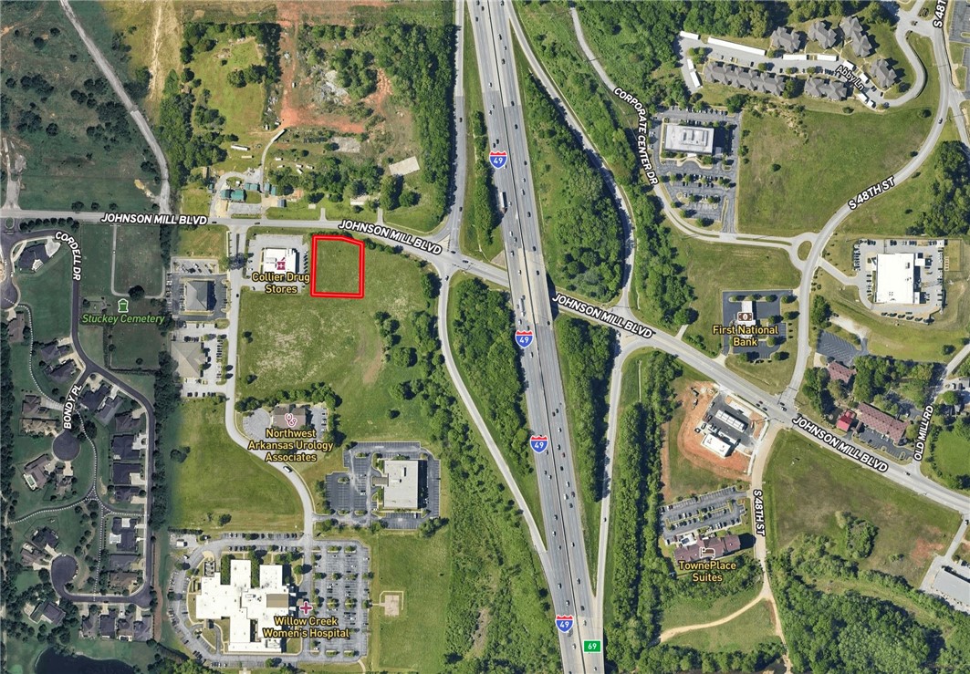 Prime Northwest Arkansas Commercial Opportunity! This exceptional 0.76 +/- acre property boasts a strategic location right off Interstate 49, offering unparalleled access to the entire Northwest Arkansas region. Enjoy excellent visibility with approximately 200 feet on Johnson Mill Boulevard. Situated moments from Willow Creek Hospital, and offering arguably the best on and off interstate access along I-49, this is a truly premier location. See MLS 1282936, MLS 1309149, MLS 1326767