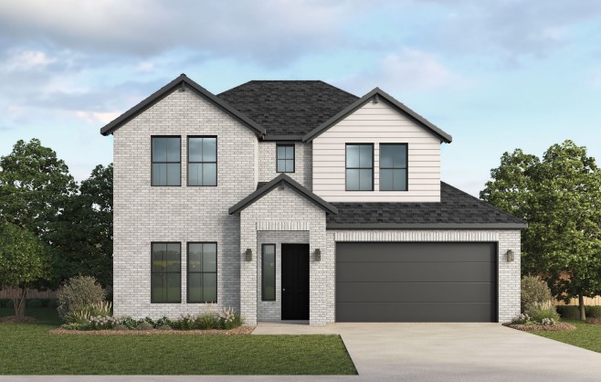 The Aurora plan in Morning Star in Bentonville, AR! In Morning Star, you will discover the epitome of luxury in the heart of NWA! This plan offers 4 bedrooms, 3 bathrooms, and an upstairs game room! Each home features a beautiful modern electric fireplace in the living room, and ceiling fans in all bedrooms, the living room and game room (per plan). You will find engineered wood flooring throughout the first floor with tile flooring in bathrooms; two-story plans will have carpet in all upstairs bedrooms and common areas. The kitchen has beautiful quartz countertops, gas range and black fixtures and cabinet pulls. The primary ensuite features a walk-in shower, freestanding tub, and tile flooring. The exterior of these homes will have 4-sides brick with Hardie® siding (per plan). Each home will have a lovely covered back patio! Address and street name subject to change. Taxes and Parcel # TBD. HOA will have a $100 cap fee.
