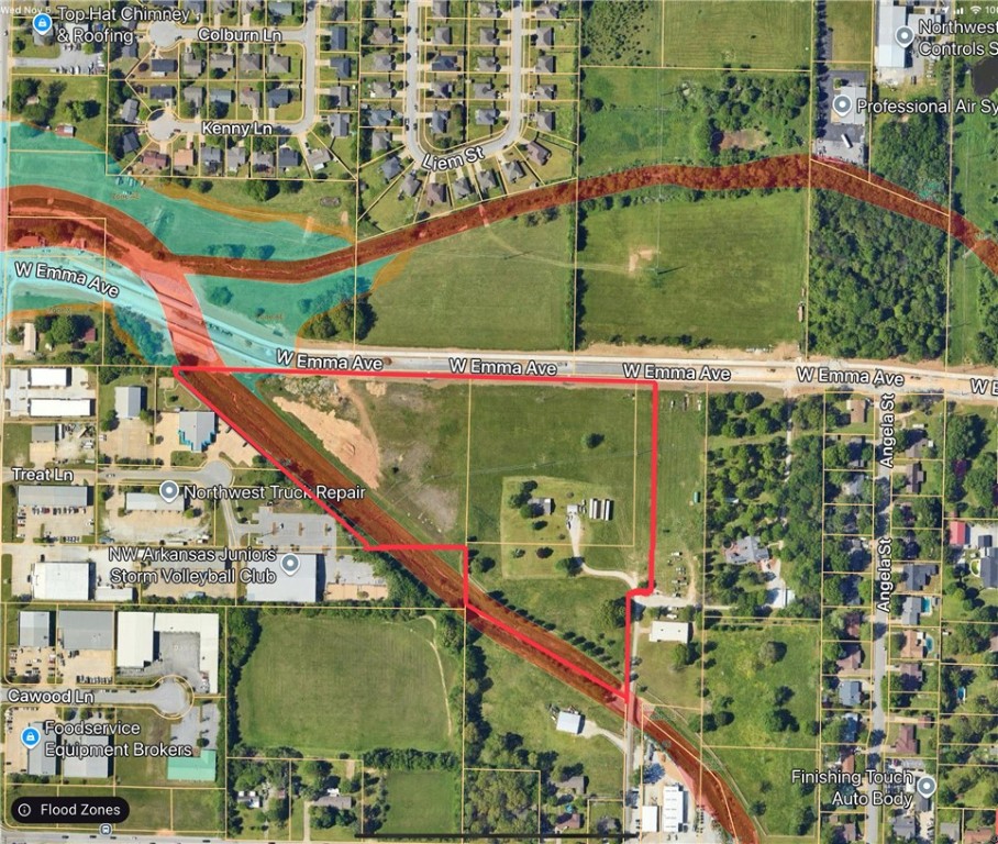 The value is in the land. This great location are currently zoned MF and Agri and are tremendous development opportunities.   This new section of W. Emma was recently expanded from Gutensohn Rd. to 40 and is now connected with Har-Ber Ave. via a flyover I-49.  There are bike trails on north side of W. Emma.  Water and sewer nearby.  Gently sloping.  Vibrant shopping area and restaurants within a mile.  Quick access to I-49, Har-Ber Meadows area, Hwy. 112 and Hwy. 412.  Parcel 815-29876-141 subject to lot split.  Refer to MLS 1295982