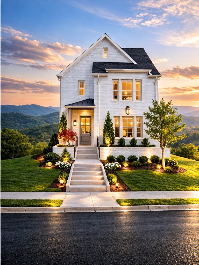 Experience the beauty of Mission Heights in this thoughtfully designed to be built new construction home (Photos are AI Generated). Spread across two levels, the residence is positioned on a sloped lot to maximize stunning views of East Fayetteville from nearly every room. The main level is an entertainer’s dream, centered around a chef’s kitchen featuring floor-to-ceiling cabinetry, a butler’s pantry, and a kitchen island that flows into the light-filled Great Room. Architecturally unique wood-inlay tray ceilings and a floor-to-ceiling stone FP add organic warmth to the modern, open-concept design. Retreat to the secluded Master Suite, where vaulted ceilings and private deck access meet a spa-inspired ensuite. The bathroom features a soaking tub, dual vanities with custom cabinetry, and an oversized walk-in shower. The walk-out lower level offers exceptional flexibility with three additional bedrooms, a dedicated home office, and a spacious family room that opens to a covered patio. Pick your selections now.