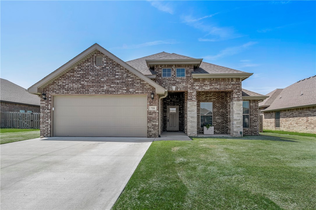 This gorgeous brick home has a split floorplan with many upgrades & smart features such as a Nest thermostat, Frontpoint video doorbell & indoor camera, exterior trim holiday/festivity lighting, invisible fence & SOLAR! The kitchen has under cabinet lighting, gas range/cooktop, quartz counters, breakfast bar & pantry. The spacious primary suite has a large walk-in closet & dual quartz vanities. The living room is roomy and has a corner FP. The covered patio overlooks the neighborhood pond & walking trail.
