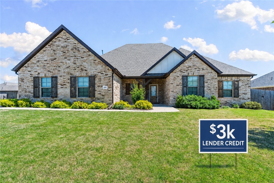 VACANT & MOVE-IN READY | BEST VALUE PER SQ FT IN SOUTH POINTE. | $3,000 LENDER CREDIT. At just $200/sq ft, this 2,523 sq ft home delivers exceptional space and value compared to nearby resale and new construction. Featuring a functional, wide-open layout with 4 bedrooms and 3 full baths on the main level, plus an upstairs bonus/flex room ideal for a home office, media room, or additional living space. Storage throughout! Abundant cabinetry, spacious closets, and a large walk-in attic storage area above the 3-car garage provide excellent organization without sacrificing living space.Situated on a corner lot, this all-brick home offers cathedral ceilings, wood flooring, and a covered patio with privacy wall and fencing, perfect for outdoor living. Neighborhood amenities include pool, pavilion, and playgrounds, all just minutes from I-49, Arvest Ballpark, Tontitown Winery, and Arkansas Children’s NW. $3,000 towards closing costs or rate buydown assistance when buyer uses Seller’s preferred lender.