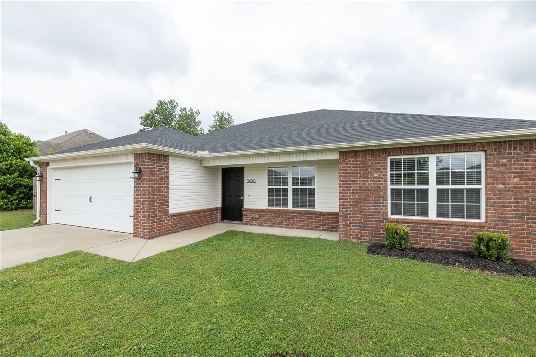 Welcome to this charming, move-in-ready home in the desirable Eastview Subdivision! Built in 2016, this well-maintained 3-bedroom, 2-bathroom residence offers a functional split floor plan perfect for modern living. The heart of the home features a spacious eat-in kitchen fully equipped with updated dishwasher, fridge, microwave and range. Retreat to the primary suite boasting a walk-in closet, while the two additional bedrooms provide ample space for family or a home office. Roof is 3 years old has a fully fenced backyard with a wood privacy fence and a brick patio. All lighting has been updated and fresh paint makes it move in ready. Located near local schools and just minutes from all that Springdale has to offer.