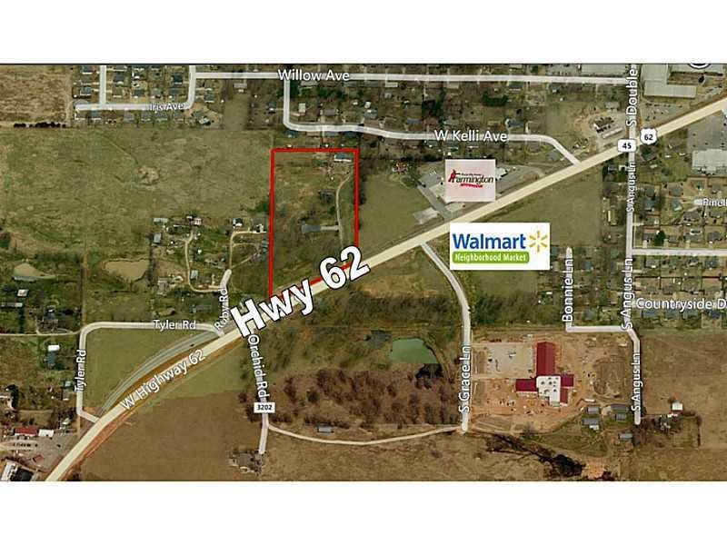 Excellent opportunity to develop 7.5 acres right on Main St. in Farmington. Property located just across highway from new Walmart Neighborhood market.